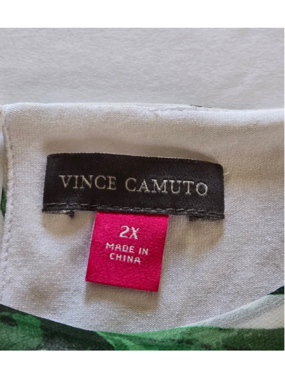 Vince Camuto Women's Floral Sleeveless White Green Pink Tank Top Plus Sz 2X - Picture 11 of 11